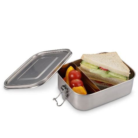 white stainless steel lunch box